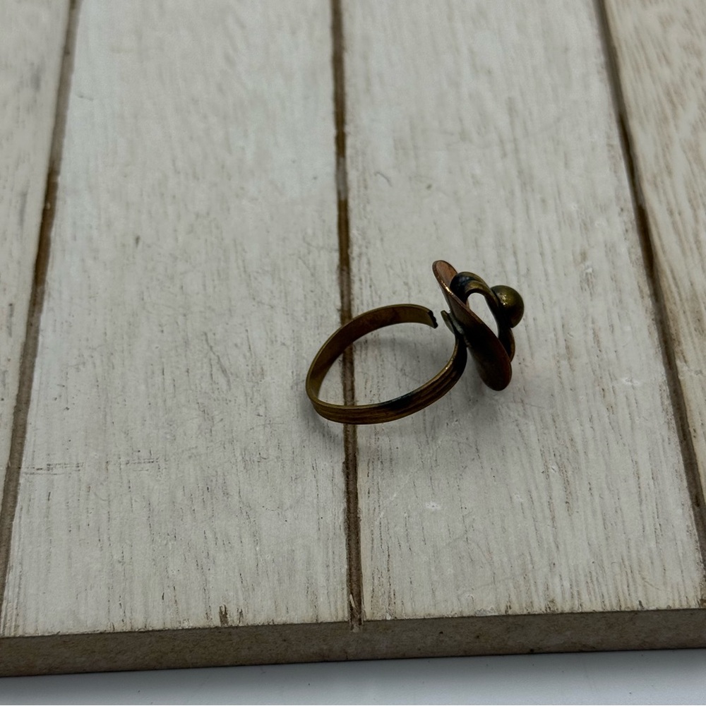 Vintage mid century modern Gold and Brown adjustable Ring - Picture 4 of 4